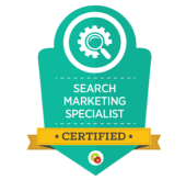 A graphic which shows that Bee Digital Marketing are certified as Search Marketing Specialists by Digital Marketer Labs