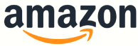 The famous Amazon logo, the words Amazon in black with a yellow arrow beneath, curved up at each end to look like a smile