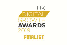 A graphic showing that Bee Digital Marketing was a finalist in the UK Digital Growth Awards in 2019