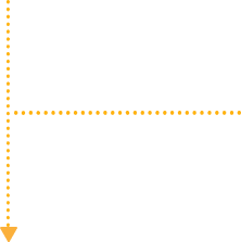 A series of yellow dots come from the left top and middle right of the image and combine to form an arrow at the left bottom of the image