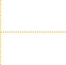 A series of yellow dots running from left top to left bottom of the image. A second set of yellow dots from a line across the middle of the image