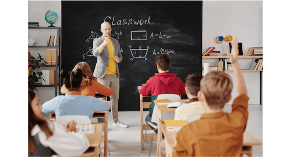 Stock photography cliche of a classroom