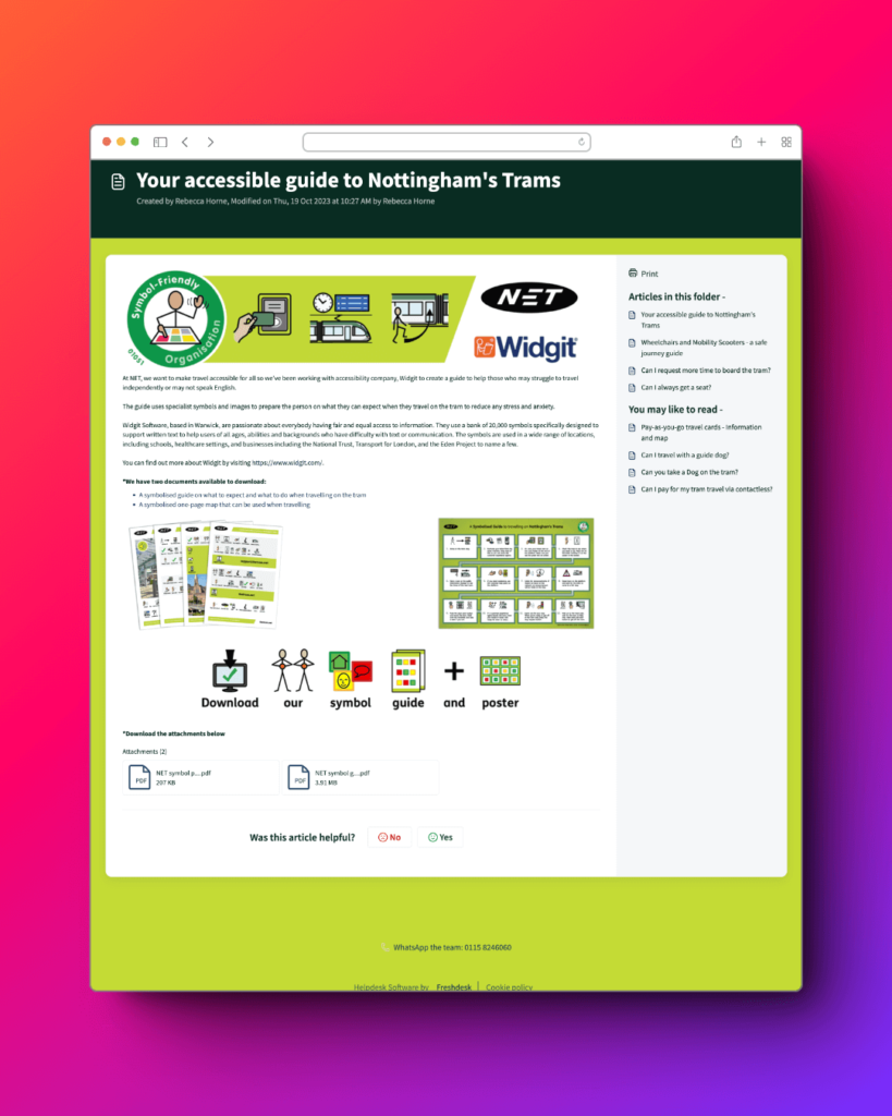Widgit - Symbol Friendly organisation - NET trams - Bee Digital marketing