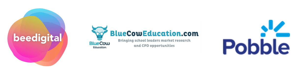 Webinar group logo with Bee Digital, Blue Cow, and Pobble