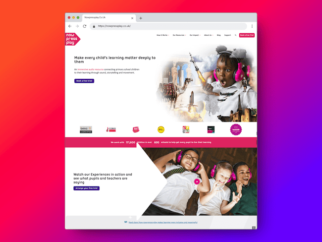 Now Press Play homepage