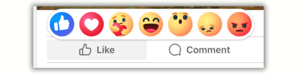 Facebook emojis from a Facebook post