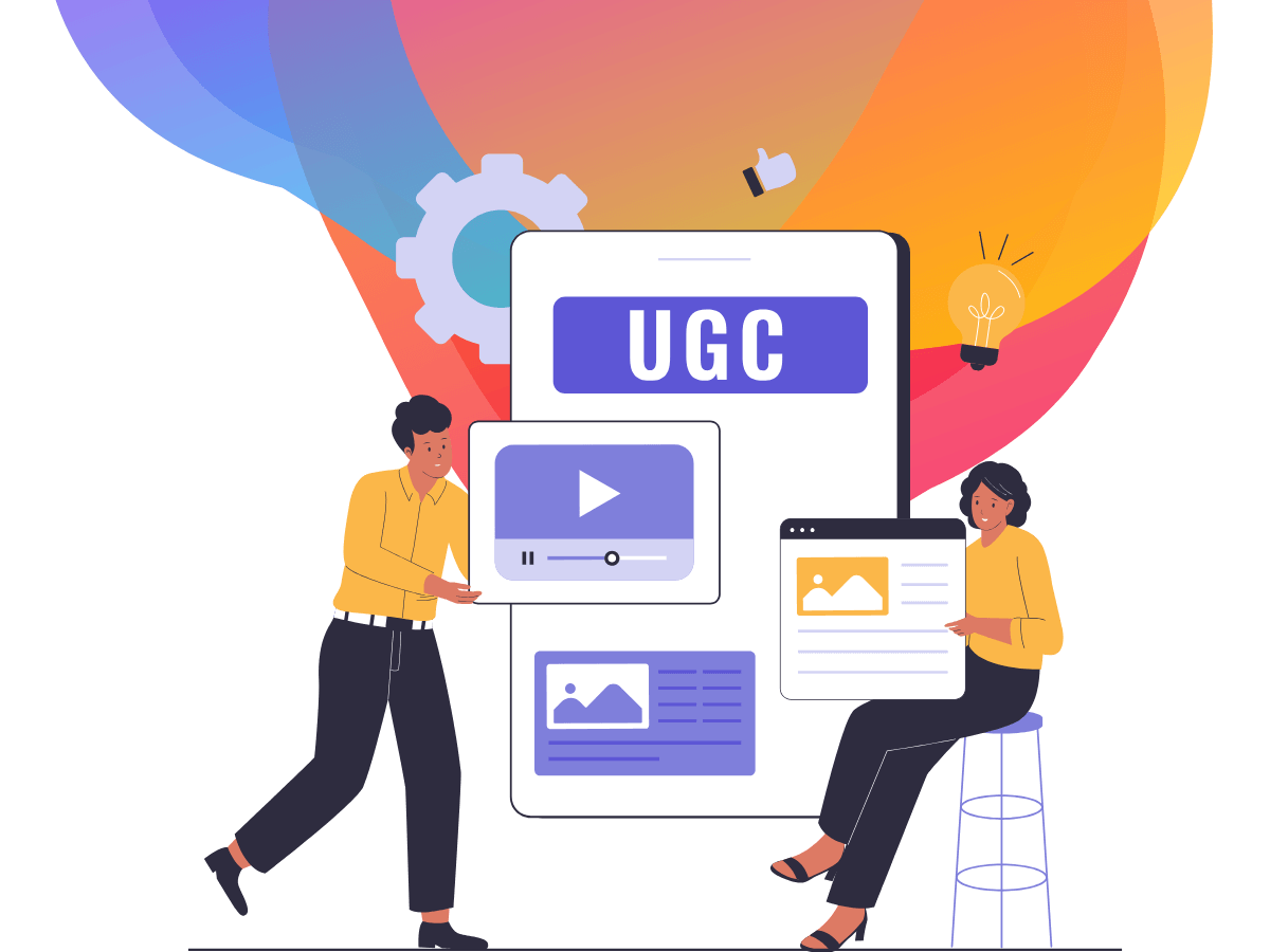 Illustration of a marketing agency developing UGC user generated content