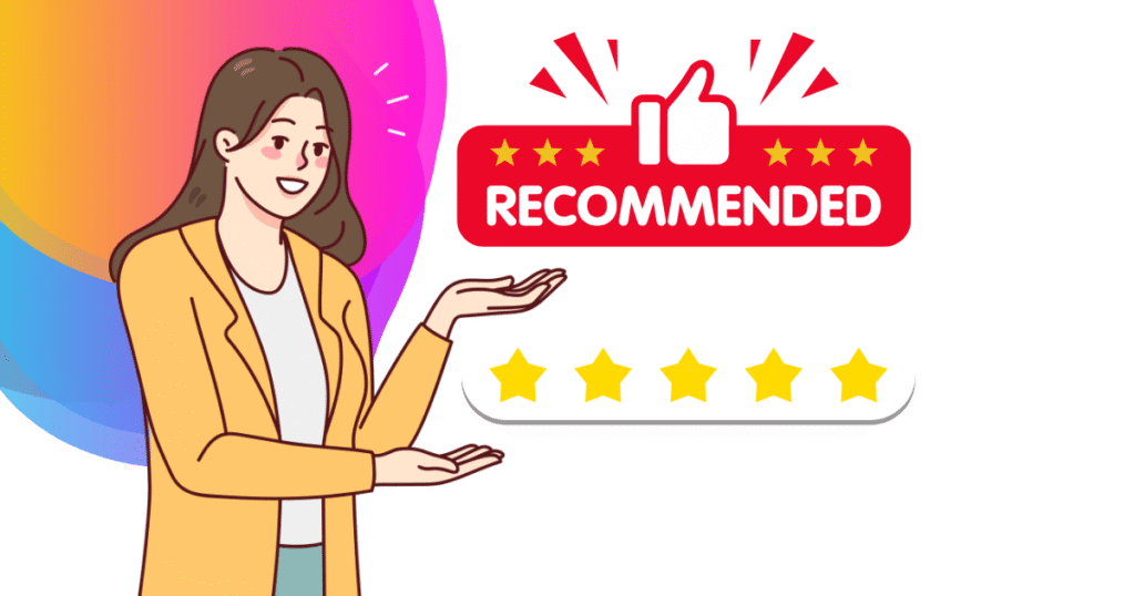 Illustration of someone recommending a product