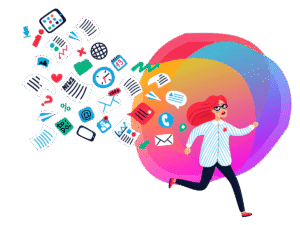 Overloaded teacher illustration - Bee Digital - marketing to schools agency