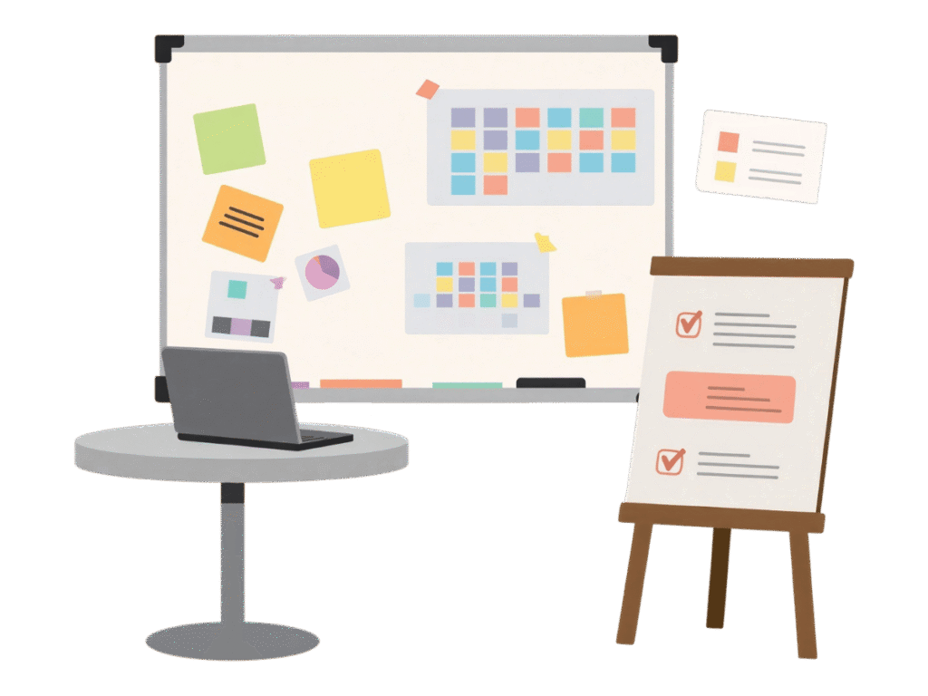 Illustration of planning implementation of a product with a school - Bee Digital - marketing agency